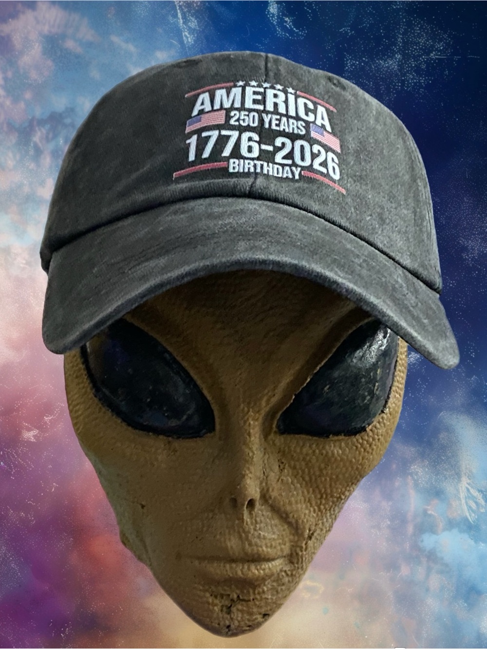 America 250 Years 1776-2026 Printed Black Baseball Cap